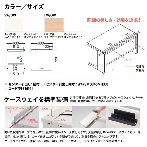 事務机 オフィスデスク 組立付き 完成品 平机 L型脚 引き出し付タイプ 受注生産品 DUK-066C W60×D60×H72cm 会社 事務所 オフィス 工場 施設の画像