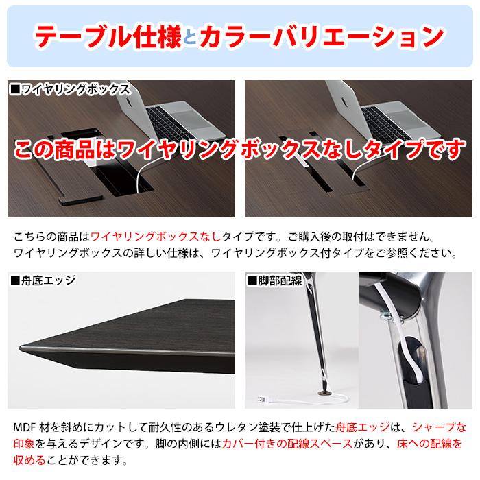 ミーティングテーブル オフィステーブル E-ARD-2412F 幅2400x奥行1200x高さ720mm 舟型 会議室 長机 長テーブル 会議机 【サイケツショチテーブル】