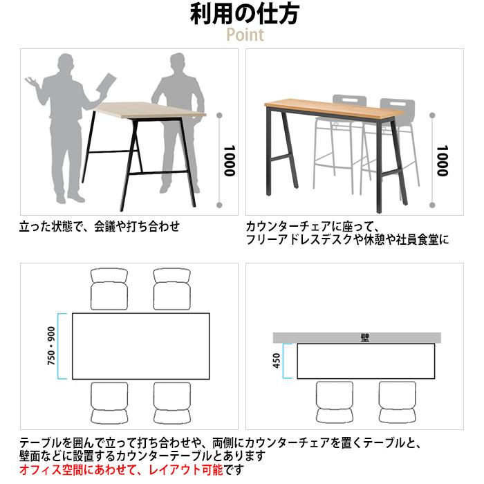 会議用テーブル E-BSY-1245H 幅1200x奥行450x高さ1000mm オフィステーブル ミーティングテーブル カウンタータイプ 会議室 長机 長テーブルの画像