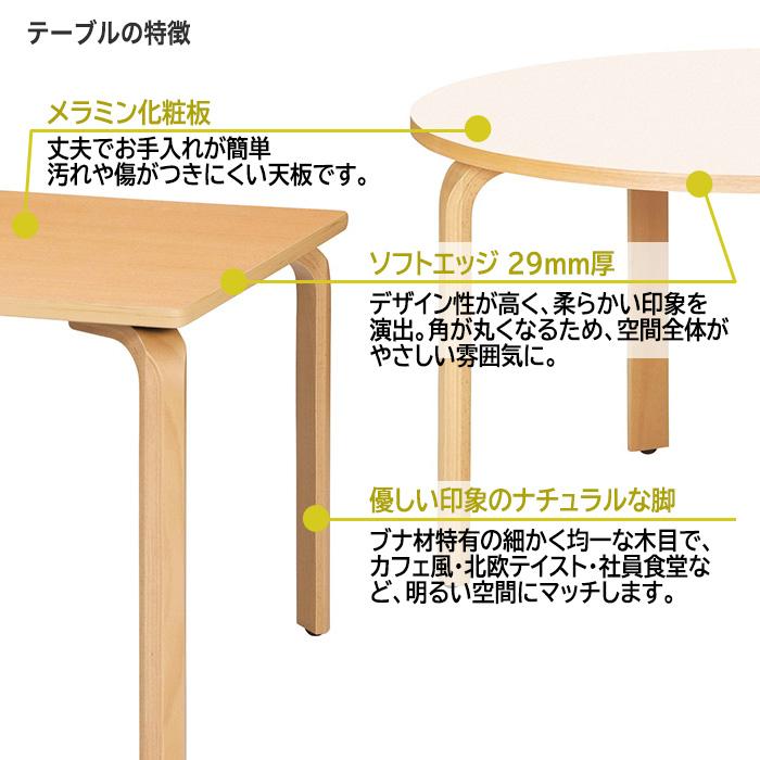 会議用テーブル E-MBS-1890K W1800×D900×H700mm 食堂テーブル 食堂 学生寮 社員寮 業務用 店舗 飲食店 喫茶店の画像