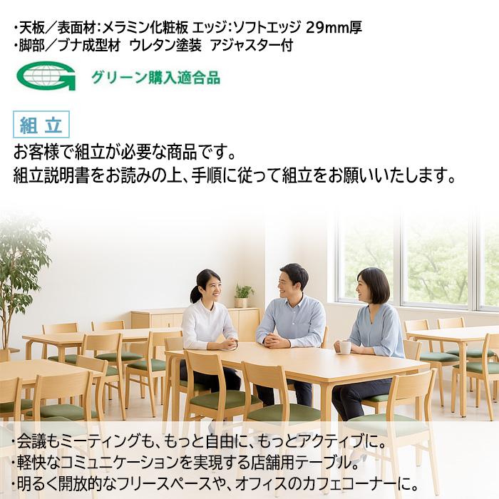 会議用テーブル E-MBS-1890K W1800×D900×H700mm 食堂テーブル 食堂 学生寮 社員寮 業務用 店舗 飲食店 喫茶店の画像