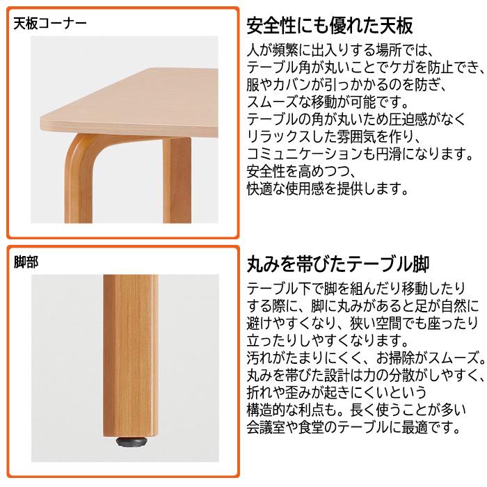 社員食堂用テーブル 会社 木製 FM-1890N W1800xD900xH700mm 食堂用テーブル 学生寮 社員寮 休憩室 店舗 会議 学食 【ポケット】 店舗 業務用