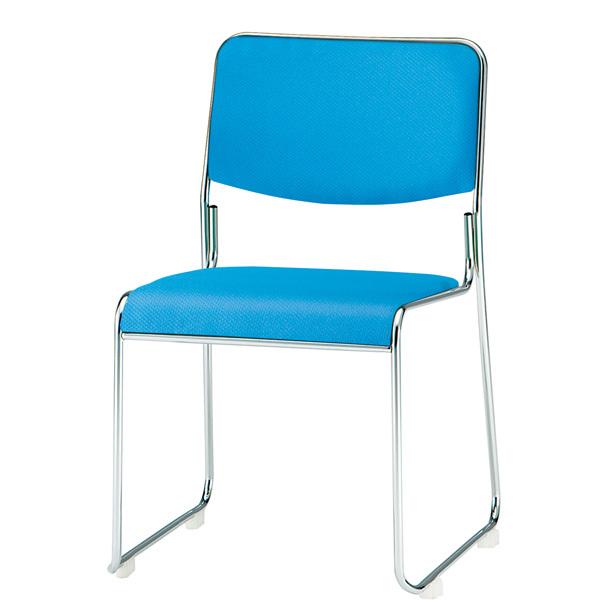 スタッキングチェア 会議椅子 ミーティングチェア 4脚セット FSC-15M-4 W495xD540xH750mm 布張り メッキ脚タイプ 4脚セット 会議用イスの画像
