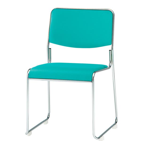 スタッキングチェア 会議椅子 ミーティングチェア 4脚セット FSC-15M-4 W495xD540xH750mm 布張り メッキ脚タイプ 4脚セット 会議用イスの画像