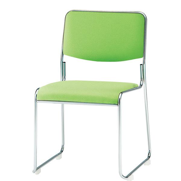 スタッキングチェア 会議椅子 ミーティングチェア 4脚セット FSC-15M-4 W495xD540xH750mm 布張り メッキ脚タイプ 4脚セット 会議用イスの画像