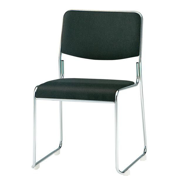 スタッキングチェア 会議椅子 ミーティングチェア 4脚セット FSC-15M-4 W495xD540xH750mm 布張り メッキ脚タイプ 4脚セット 会議用イスの画像