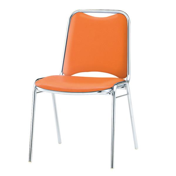 ミーティングチェア 会議椅子 FSR-4L 横幅467×奥行き545×高さ757・座面高437mm ビニールレザー／メッキ脚 【光触媒】 オフィス家具