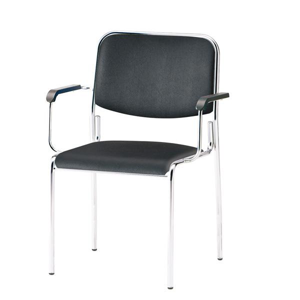 スタッキングチェア 会議椅子 ミーティングチェア肘付 4脚セット FSX-4AL-4 W572xD516xH784mm ビニールレザー 会議用イス 会議用いす_10