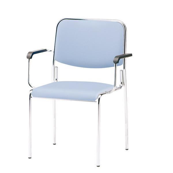 スタッキングチェア 会議椅子 ミーティングチェア肘付 4脚セット FSX-4AL-4 W572xD516xH784mm ビニールレザー 会議用イス 会議用いす_4