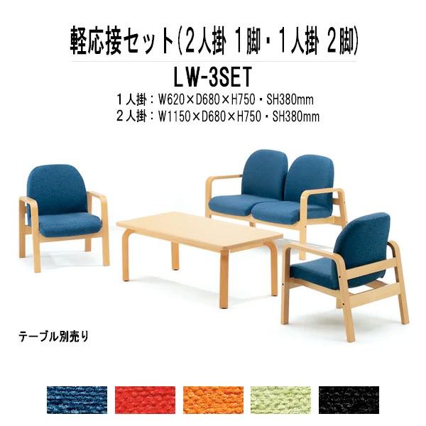 藤沢工業 来客との簡単な打ち合わせ用 軽応接セット LW-3点セット 布 