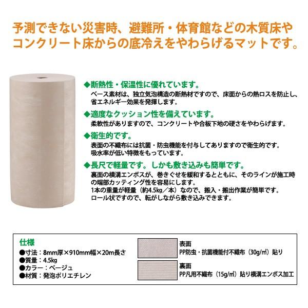 災害緊急避難用マット 床からの底冷えを和らげるマット MDS-40 法人様配送料無料(北海道 沖縄 離島を除く) 敷物 底冷え対策の画像