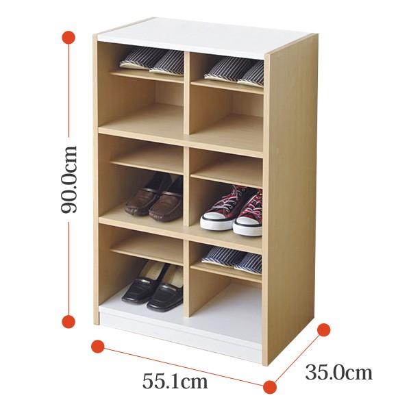 藤沢工業 スリッパシューズラック PLN-14C W551×D350×H900mm 2列3段