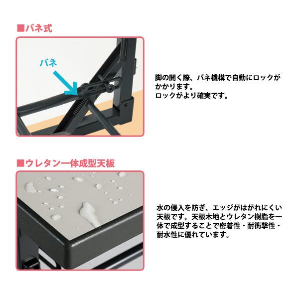 会議用テーブル 折りたたみ 軽量 長机 TG-1845UE 幅1800x奥行450xH700mm スチール脚 棚付 会議室 公民館 集会所 学童の画像