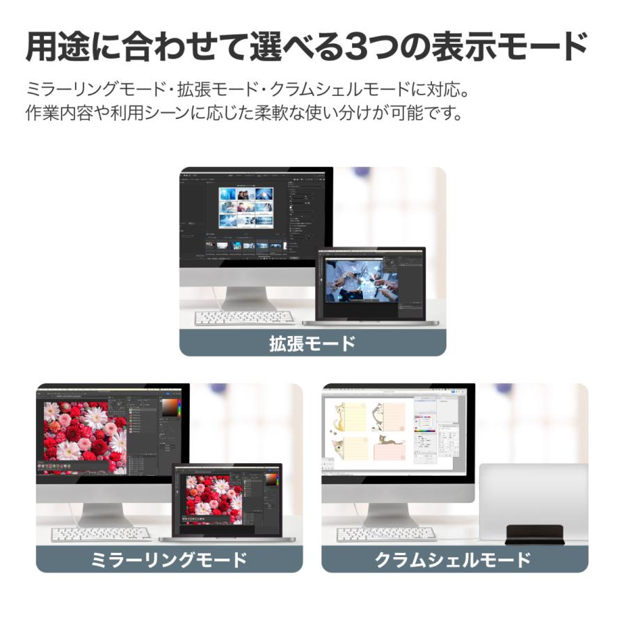 Type-C ミラーリングアダプター LENZZA レンツァ USB-C - HDMI ミラーリング アダプターケーブル (1.8m