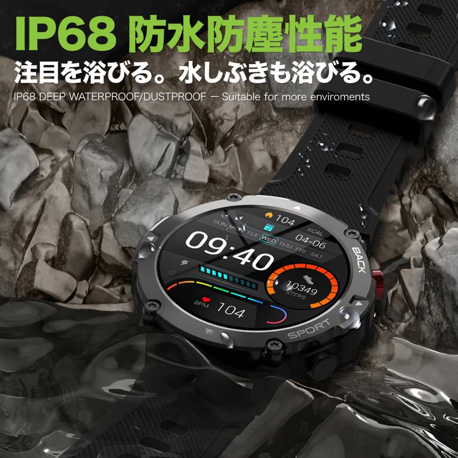 スマートウォッチ 日本語 タフネス ミリタリー アーミー iPhone スマートウォッチ 日本語 タフネス ミリタリー アーミー iPhone