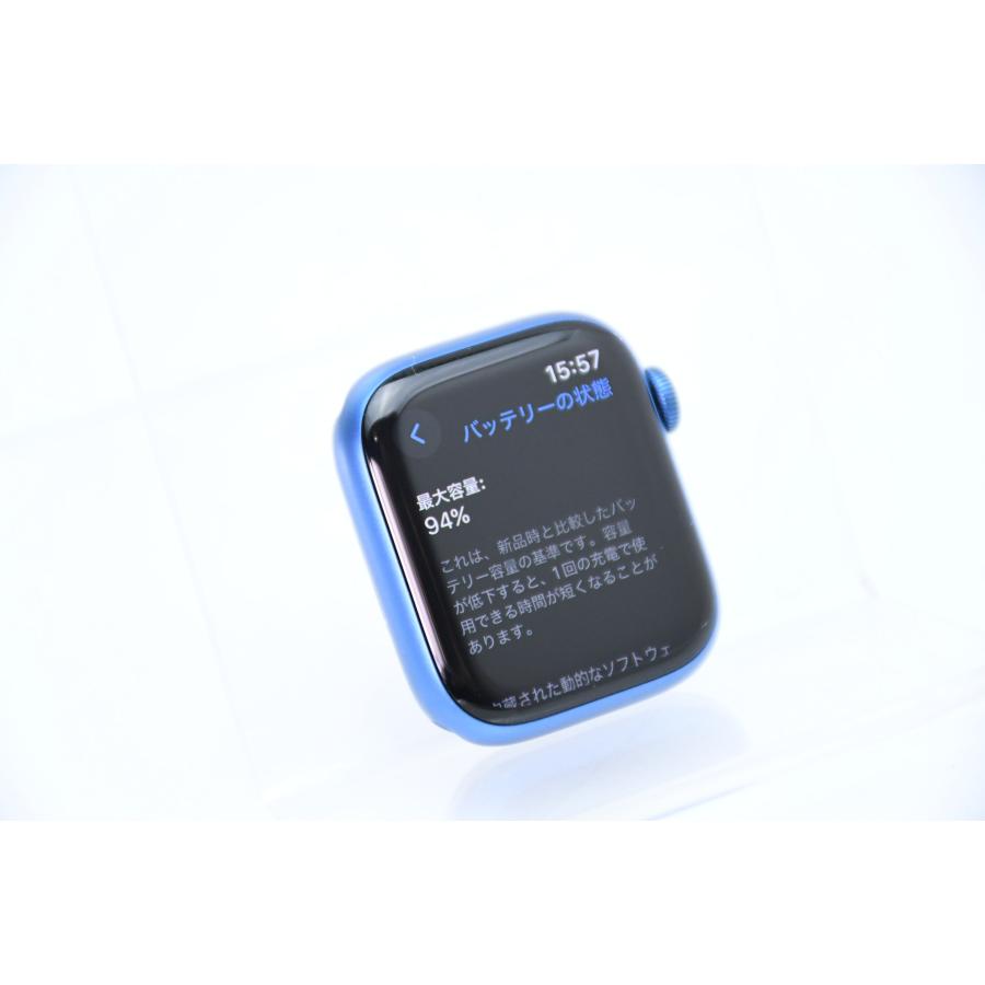 電池良好96% Apple Apple Watch Series7 41mm GPS ブルーアルミ  