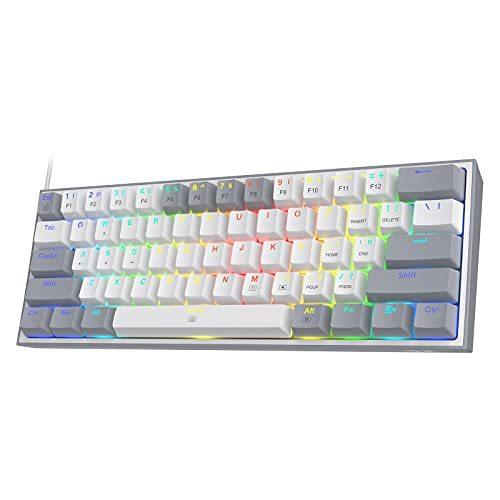 Redragon K617 Fizz 60% Wired RGB Gaming Keyboard, 61 Keys Compact Mechanica