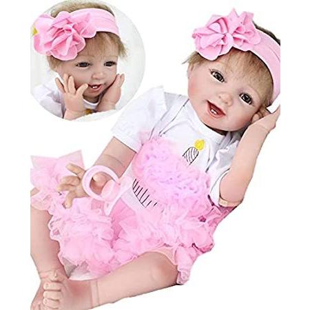 買蔵 大久保店 リボーンドール 女の子らしい見た目 22インチ 本物そっくり ソフトビニール シリコン 赤ちゃん目 開いた子供のギフト 割引 送料無料 Pnlp Sn