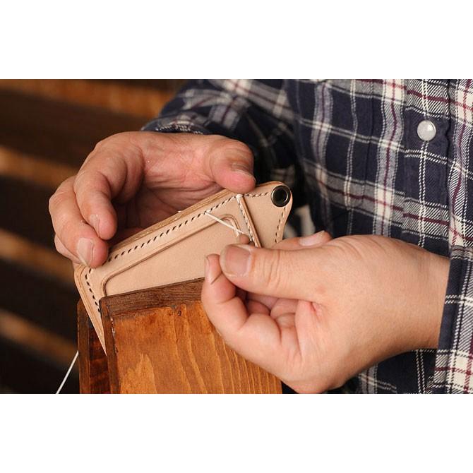 IDカードホルダー ヌメ革 サドルレザー 革ケース 栃木レザー 手縫い