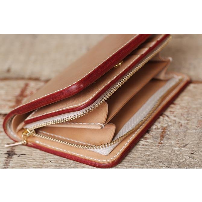 メンズ 革財布 ヌメ革 二つ折り 手縫い ミドルウォレット 栃木 メンズ 革財布 ヌメ革 二つ折り 手縫い ミドルウォレット 栃木