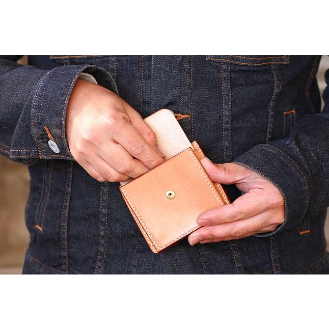 栃木レザー ヌメ革 ミニ財布 小さい財布 ヌメ革財布 オーダーメイド