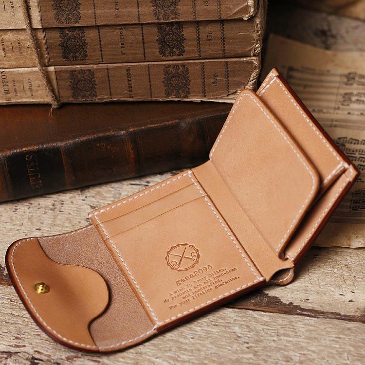 小さい財布 三つ折り財布 栃木レザー ヌメ革 ミニ財布 ヌメ革財布