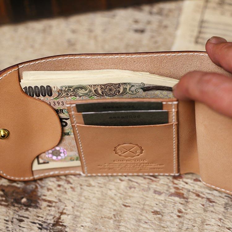 小さい財布 三つ折り財布 栃木レザー ヌメ革 ミニ財布 ヌメ革財布