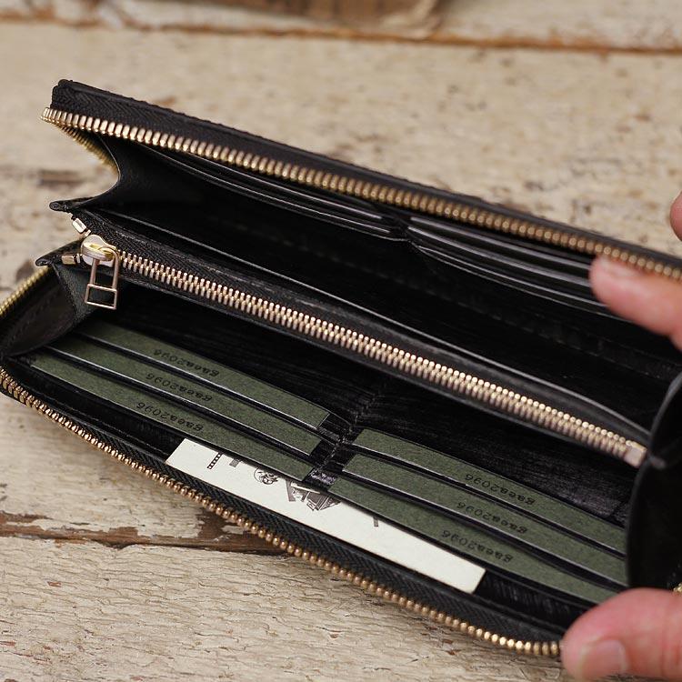 シェルコードバン ラウンドファスナー 長財布 ロングウォレット 革財布