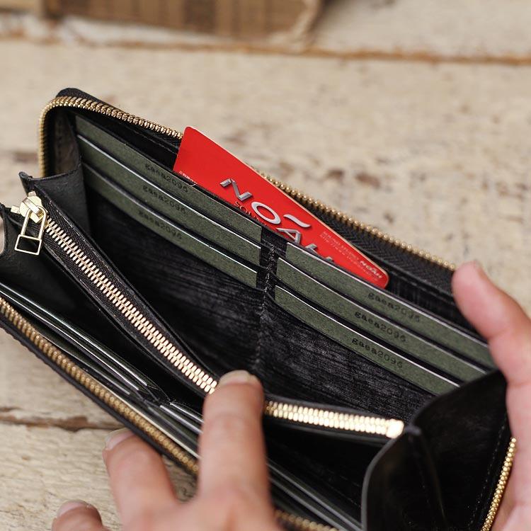 シェルコードバン ラウンドファスナー 長財布 ロングウォレット 革財布