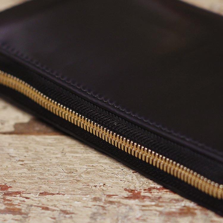 シェルコードバン ラウンドファスナー 長財布 ロングウォレット 革財布 ラウンドジッパー 手作り 手縫い 日本製  ガイア2096の画像