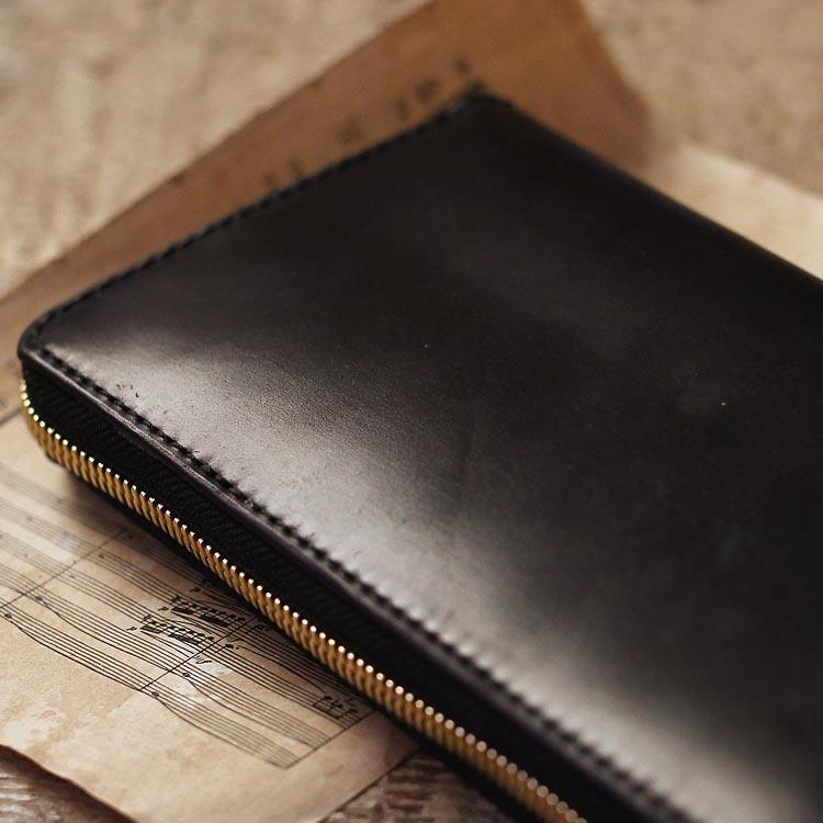 シェルコードバン ラウンドファスナー 長財布 ロングウォレット 革財布