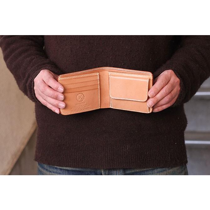 ヌメ革 財布 メンズ 手縫い二つ折り ショートウォレット 栃木 ヌメ革 財布 メンズ 手縫い二つ折り ショートウォレット 栃木