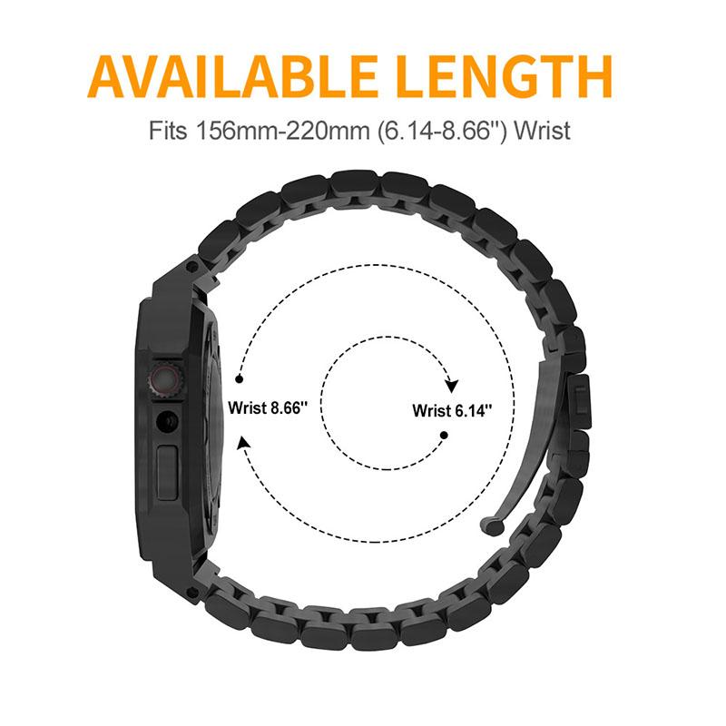 アップルウォッチケースバンド一体型  Apple Watchカバーバンドセット ステンレス 金属 44mm 45mmの画像