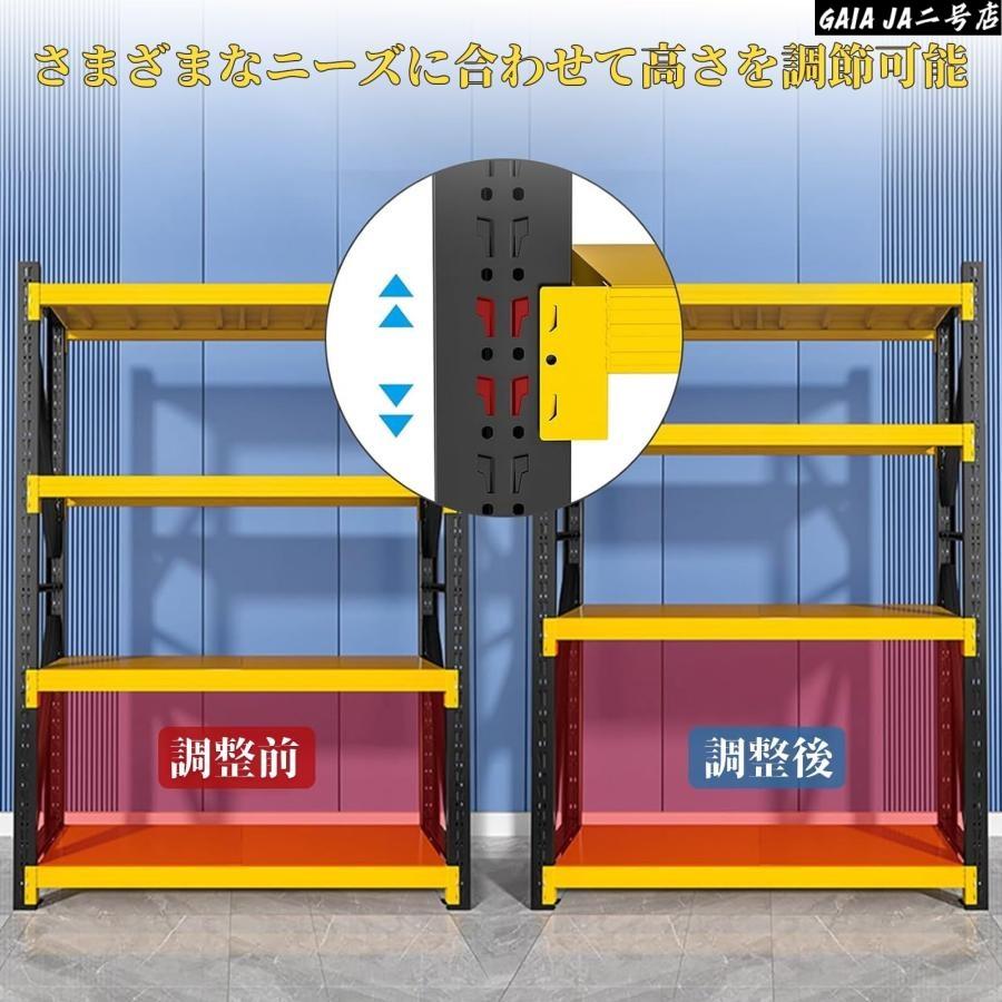 訳あり・B級品】特大スチールラック 4段 (幅200cm×高さ200cm
