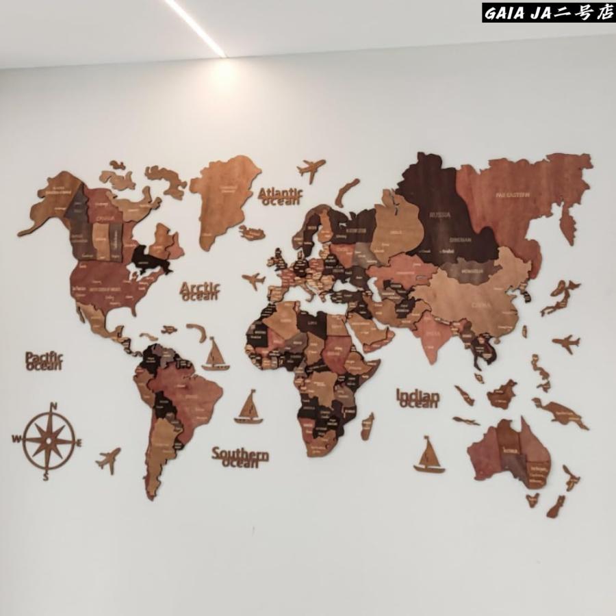 Antique アンティーク 世界地図 木製 額 スペイン製 Map of The World