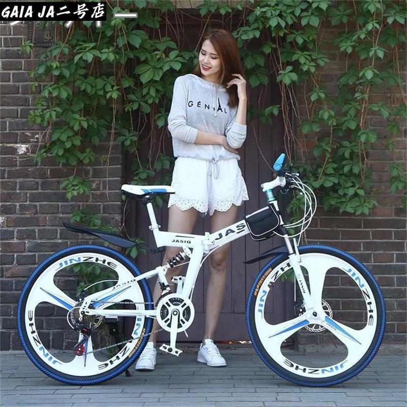 折りたたみ自転車 シルバー 小径ホイール クロスバイク マウンテンバイク ショックアブソーバー付き 折りたたみ