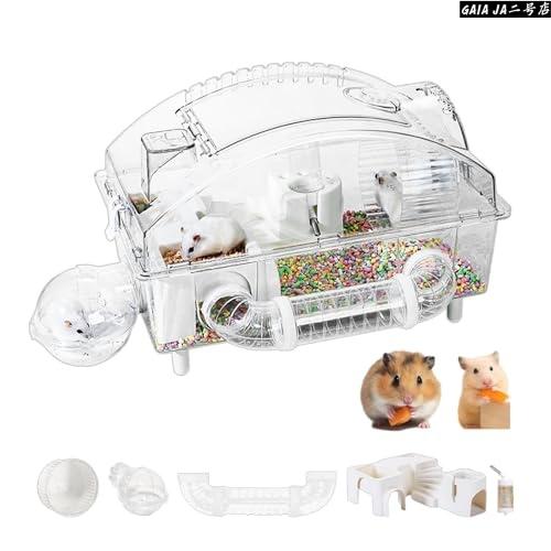 ハムスター ケージ 飼育ケージ セット 全面クリア 透明 見やすい