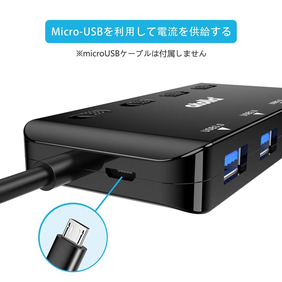 USBハブ 4in1 4ポート ドッキングステーション USB増設 SDカード 充電 セルフパワー メモリーカード｜gaias｜04