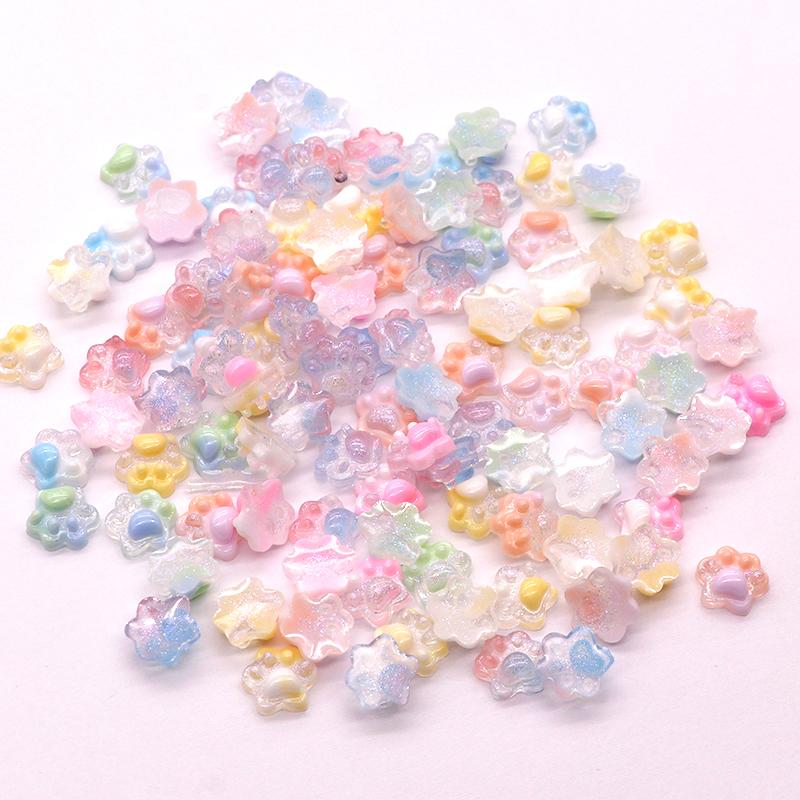 ネイルパーツ 蓄光 肉球 にくきゅう 約100個 : gaikicraft - 通販