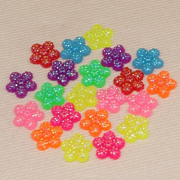 デコパーツ お花 蛍光色 48個入 : gaikicraft - 通販 - Yahoo
