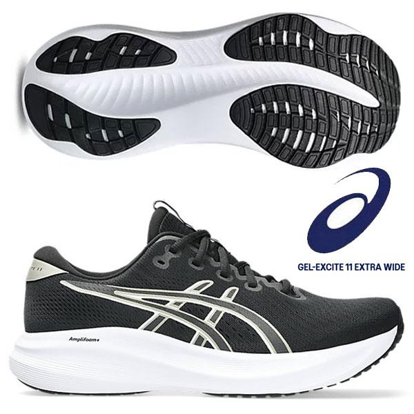 asics（アシックス） ランニング・陸上競技 シューズ スニーカー GEL-EXCITE 11 EXTRA WIDE 【ブラック/メテオグレー】 1011C079.001 ランニング 通勤 通学 通気性 滑りにくい メンズ 男性用 クロ 黒 25 {SK} ASICS（アシックス） 即納可☆【ASICS】アシックス GEL-EXCITE 11