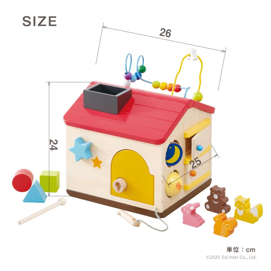 【レビュー特典あり】 木のおもちゃ ようこそ！森のわくわくハウス エドインター ルーピング 積み木 エドインター 型はめ ドールハウス 楽器 ごっこ遊び 0歳の画像