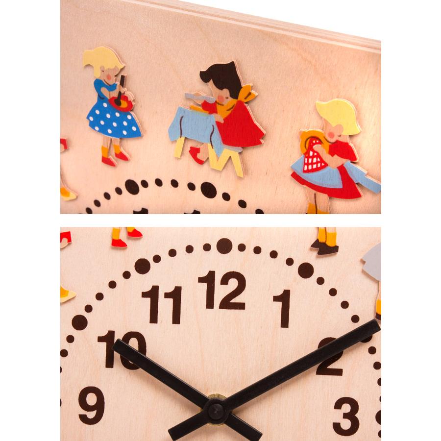 時計 木製 掛け時計 ヘラー社 子どもの一日 名入れ無料I 名入れ無料 壁
