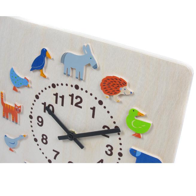 時計 木製 掛け時計 ヘラー社 ヤーン動物 名入れ無料I 名入れ無料 壁