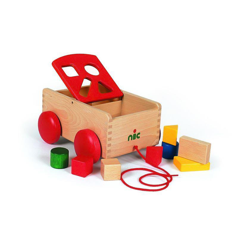 知育玩具 木のおもちゃ かたはめ 型はめ 積み木 N車付ポスト