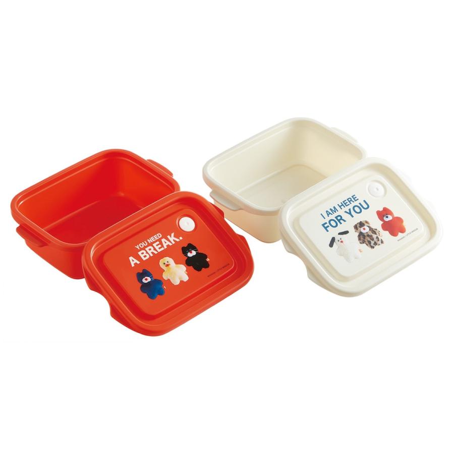 新商品 mojojojo シールボックス５００ｍｌ (２個入り) 容器 ランチ お弁当 グッズ キッチン Todd friands かわいい くま ねこ あひる いぬ 雑貨 738081 |  | 04