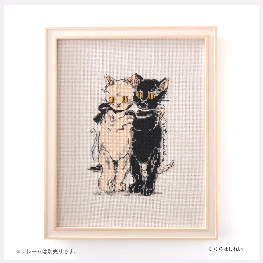 くらはしれい クロスステッチ キット グッズ 刺繍 刺しゅう 黒猫 白猫