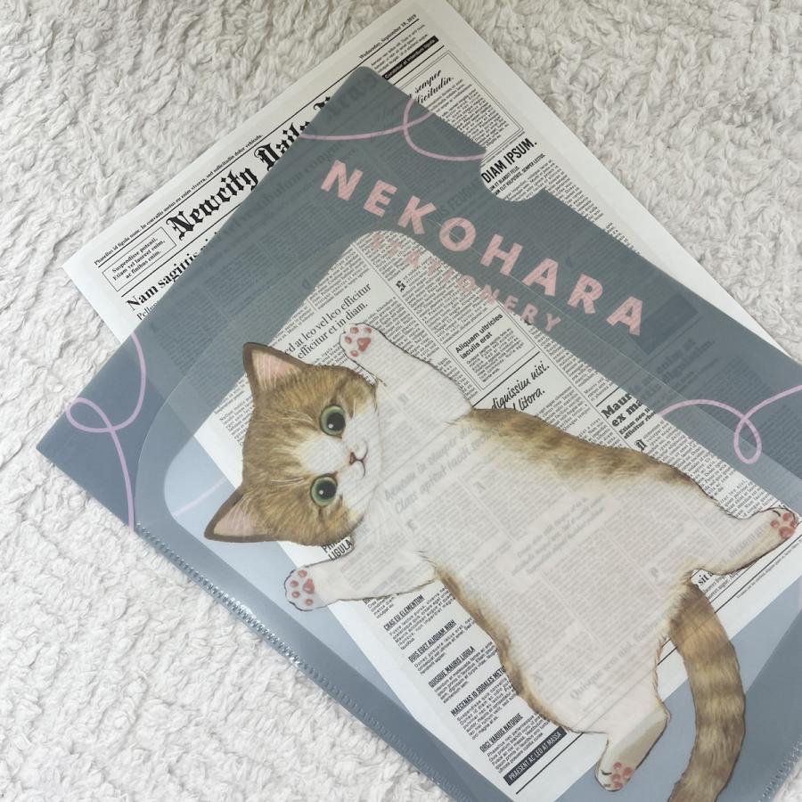 学研 公式 ねこハラ文具 Ａ４ ポケット ファイル ブルー グレー グリーン ピンク ねこグッズ 愛猫 ねこ 文具 文房具 筆記用具 キャラクター 雑貨 | 学研ステイフル | 12