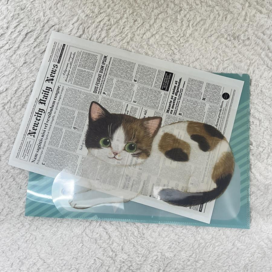 学研 公式 ねこハラ文具 Ａ４ ポケット ファイル ブルー グレー グリーン ピンク ねこグッズ 愛猫 ねこ 文具 文房具 筆記用具 キャラクター 雑貨 | 学研ステイフル | 15