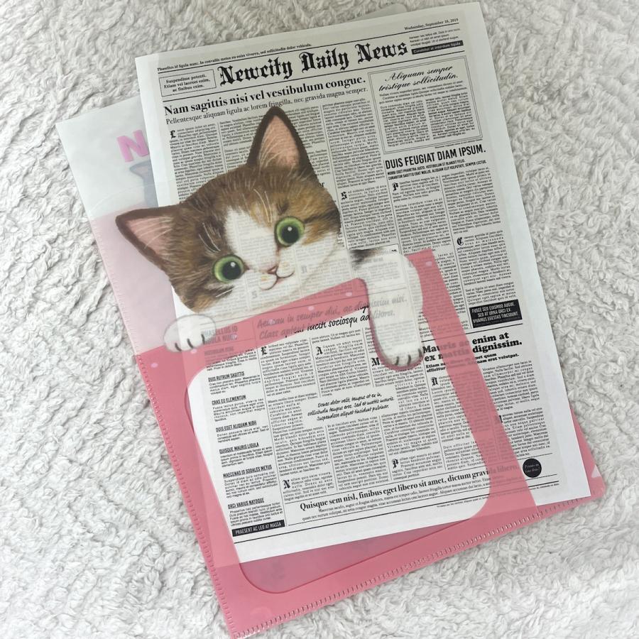 学研 公式 ねこハラ文具 Ａ４ ポケット ファイル ブルー グレー グリーン ピンク ねこグッズ 愛猫 ねこ 文具 文房具 筆記用具 キャラクター 雑貨 | 学研ステイフル | 19